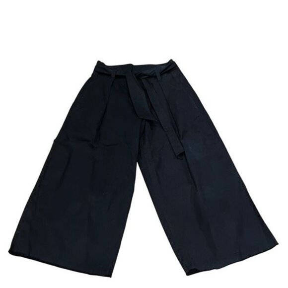 Velvet by Graham & Spenser ARISA Black Wide Leg Cropped Belted Pants Size 2 NWT - Picture 1 of 5